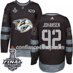 Adidas Maillot de Hockey Nashville Predators Ryan Johansen 92 1917-2017 100th Anniversary Noir 2017 Stanley Cup Final Authentic - Homme